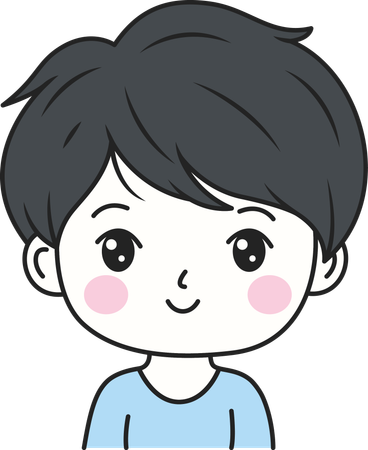 Cute Boy with Happy Expression  Illustration