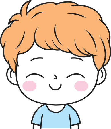 Cute Boy with Happy Expression  Illustration