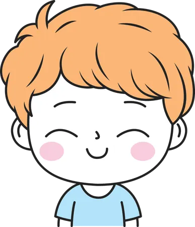 Cute Boy with Happy Expression  Illustration