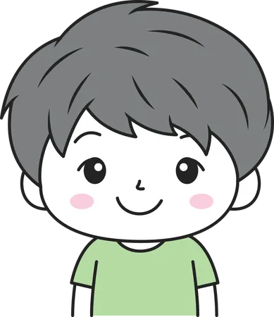 Cute Boy with Happy Expression  Illustration