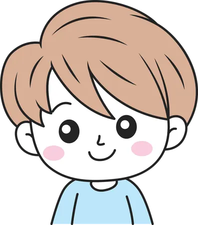 Cute Boy with Happy Expression  Illustration