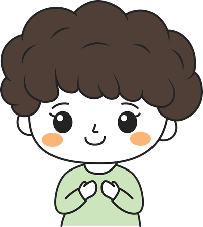 Cute Boy with Happy Expression  Illustration