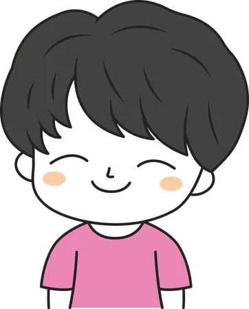Cute Boy with Happy Expression  Illustration
