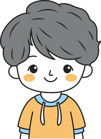Cute Boy with Happy Expression  Illustration