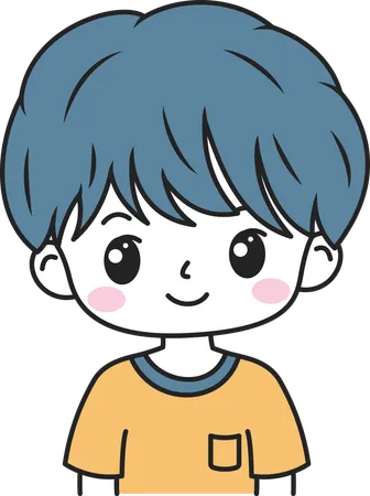 Cute Boy with Happy Expression  Illustration