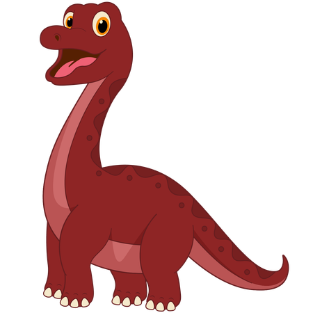 Cute Brachiosaurus Dinosaur  Illustration