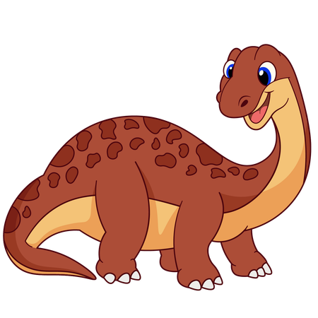 Cute Brontosaurus Dinosaur  Illustration