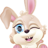winking bunny illustration svg