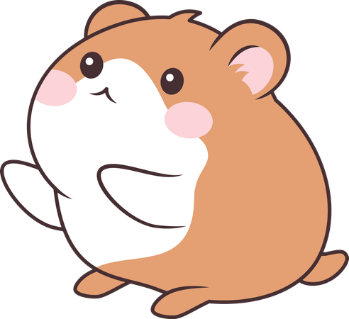Cute Brown Hamster Mouse  Illustration