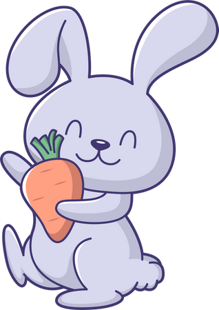 Cute Bunny Character Illustration  Illustration