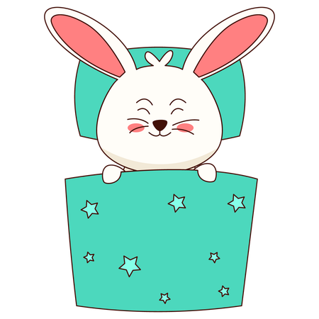 Cute Bunny Sleeping  Illustration