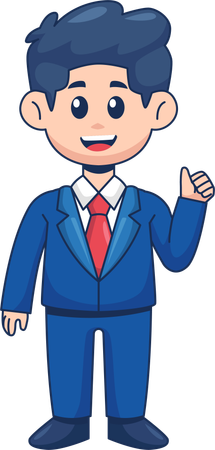 Cute Businessman Showing Thumbs Up  Illustration