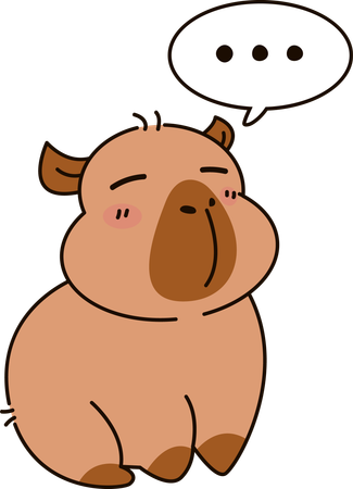 Cute Capybara thinking  Illustration