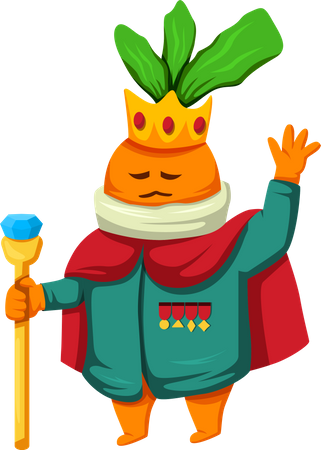 Cute Carrot King  Illustration