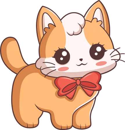Cute Cat Character  Illustration