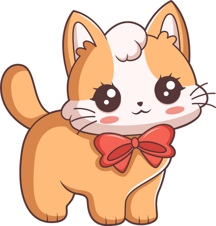 Cute Cat Character  Illustration