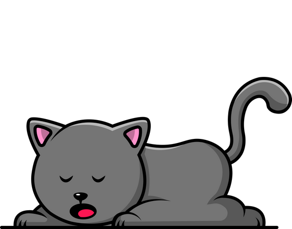 Cute Cat Sleeping  Illustration