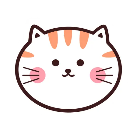 Cute Cat Sticker Illustration Illustration