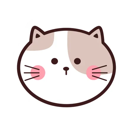 Cute Cat Sticker  Illustration