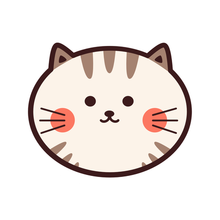 Cute Cat Sticker  Illustration