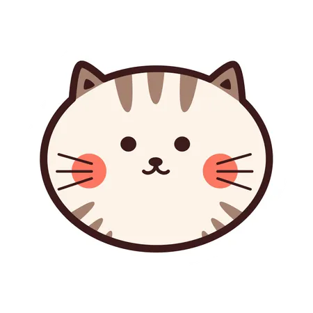 Cute Cat Sticker  Illustration