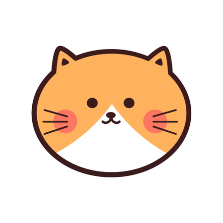 Cute Cat Sticker  Illustration