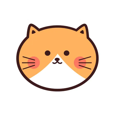 Cute Cat Sticker  Illustration