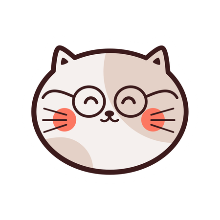 Cute Cat Sticker  Illustration