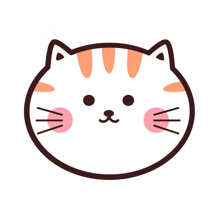 Cute Cat Sticker  Illustration