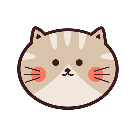 Cute Cat Sticker  Illustration