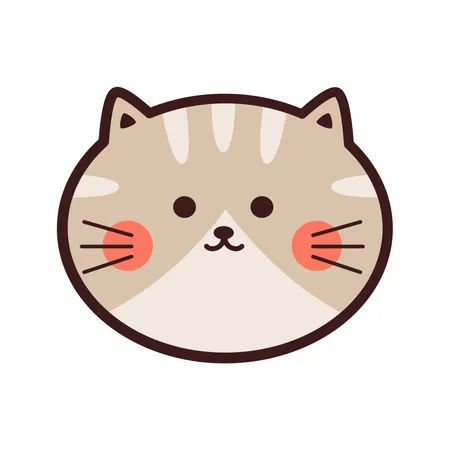 Cute Cat Sticker  Illustration