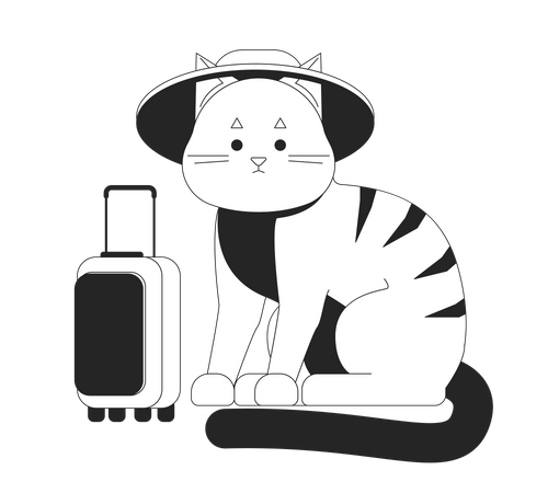 Cute cat traveler Illustration