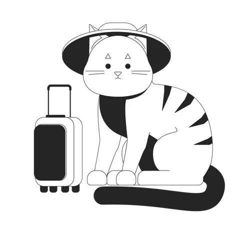 Cute cat traveler  Illustration