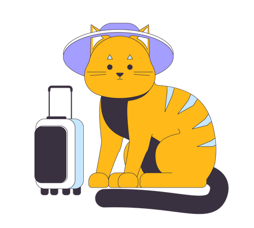 Cute cat traveler  Illustration