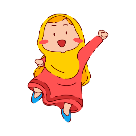 Cute Chibi Muslim Girl  Illustration