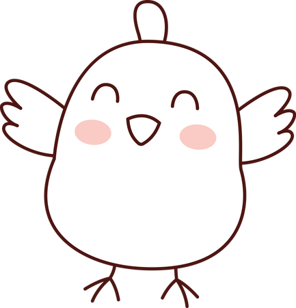 Cute Chick Chicken Animal Doodle  Illustration