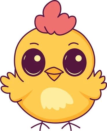 Cute Chick Hen  Illustration