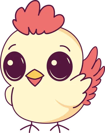 Cute Chick Hen  Illustration