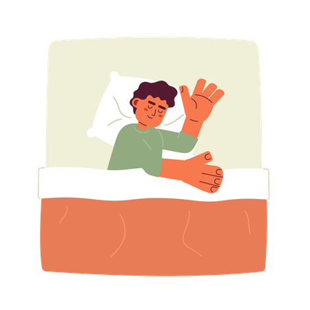 Cute child sleeping in bed  Illustration