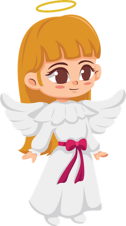 Cute Christmas Girl Character  Illustration