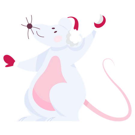 Cute Christmas rat  Illustration