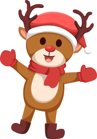 Cute Christmas Reindeer  Illustration