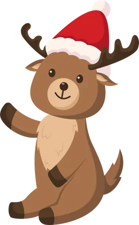 Cute Christmas Reindeer Illustration