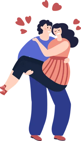 Cute Couple Hugging  Illustration