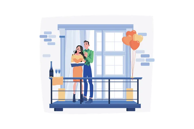 Couple In Love Illustration Concept A Flat Illustration Isolated On White Background Illustration