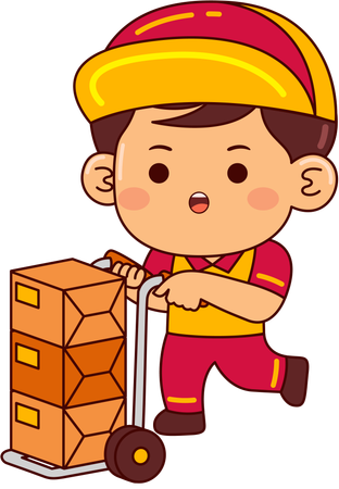 Cute courier boy  Illustration