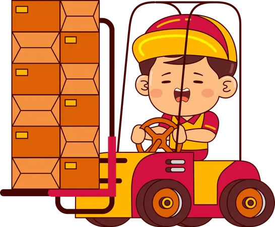 Cute courier boy  Illustration