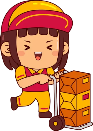 Cute courier girl  Illustration