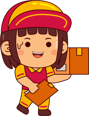 Cute courier girl  Illustration