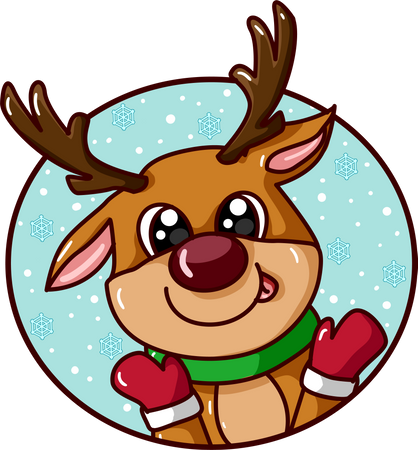 Cute deer in the Christmas  Illustration